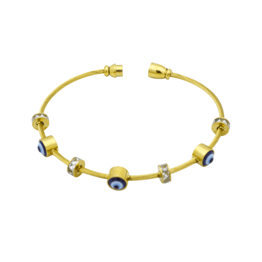 Gold Evil Eye Cable Bracelet1