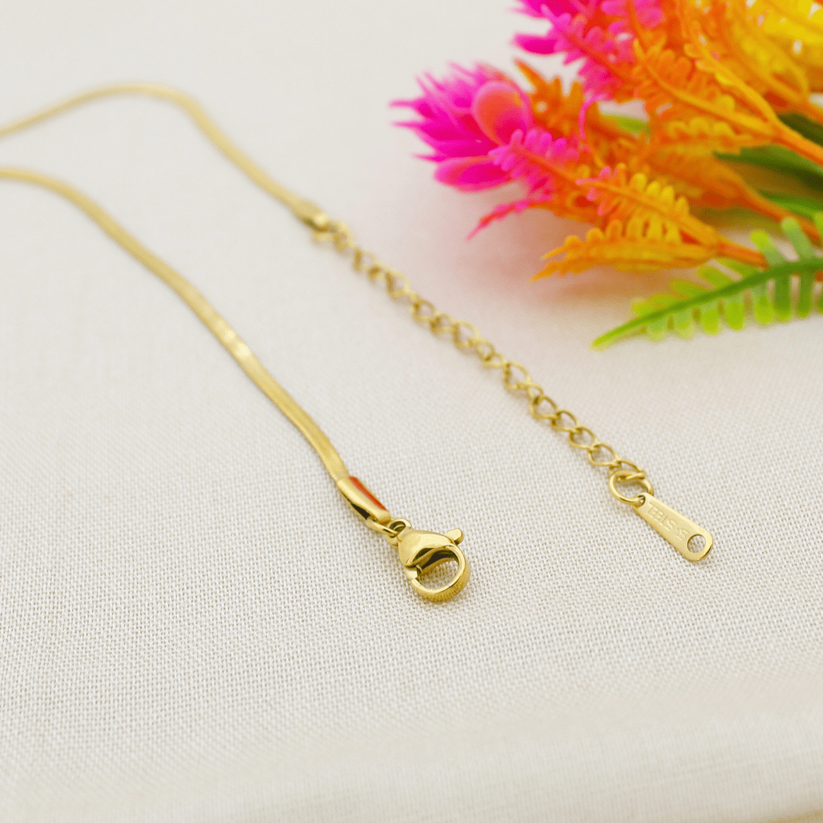 Gold Plated Blue Enamel Floral Pendant Necklace2