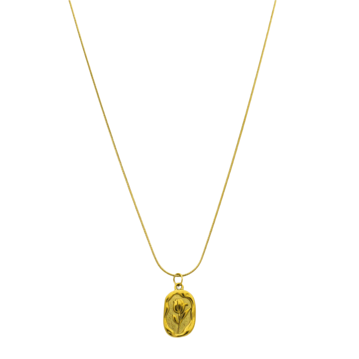 Gold Plated Floral Pendant Anti Tarnish Necklace for Women