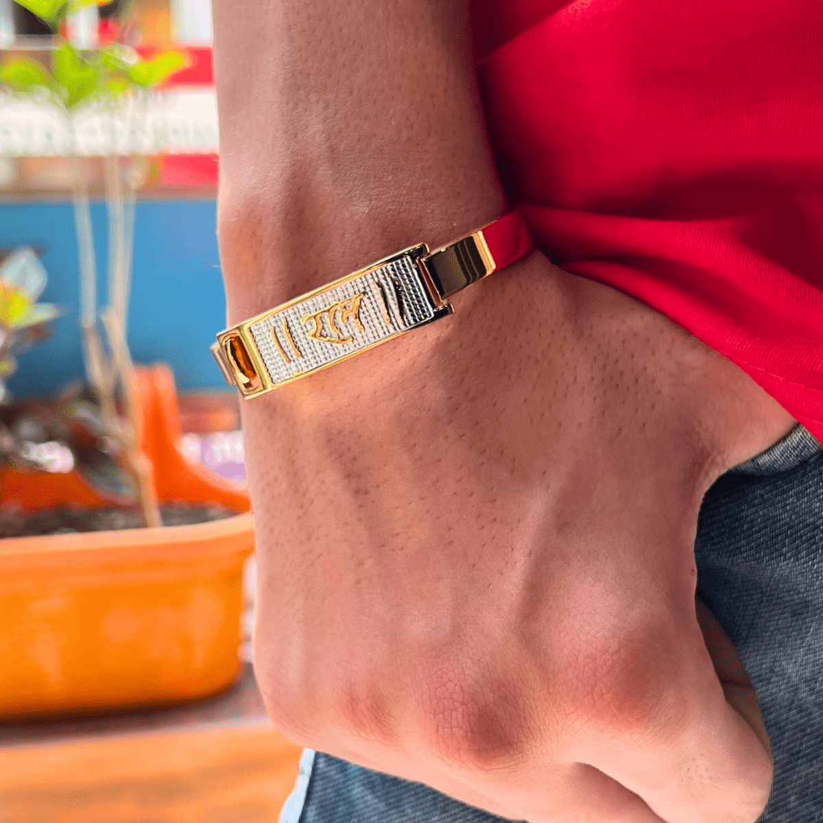 Gold & Silver Dual Tone Ram Kada for Men