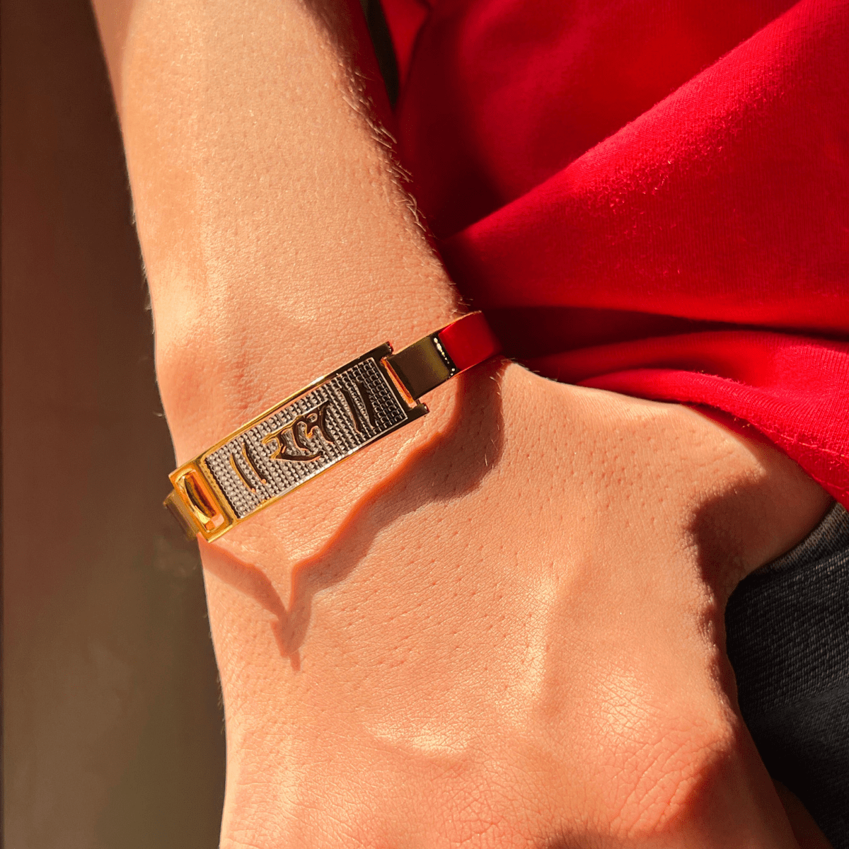 Gold & Silver Dual Tone Ram Kada for Men