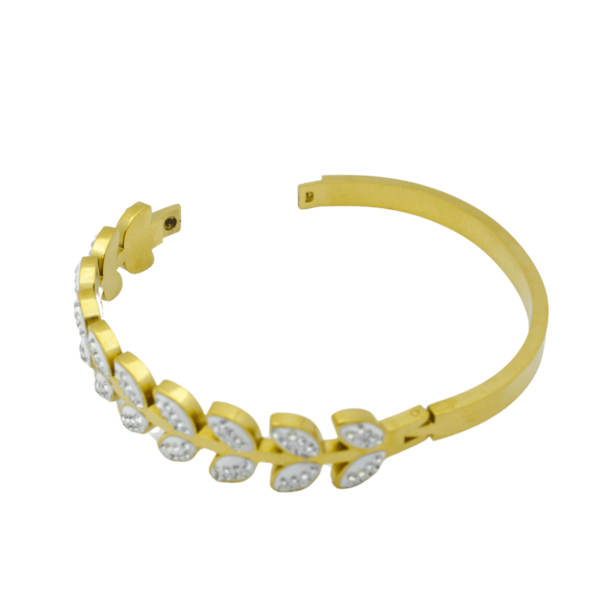 Gold plated Leaf Zircon Bracelet1