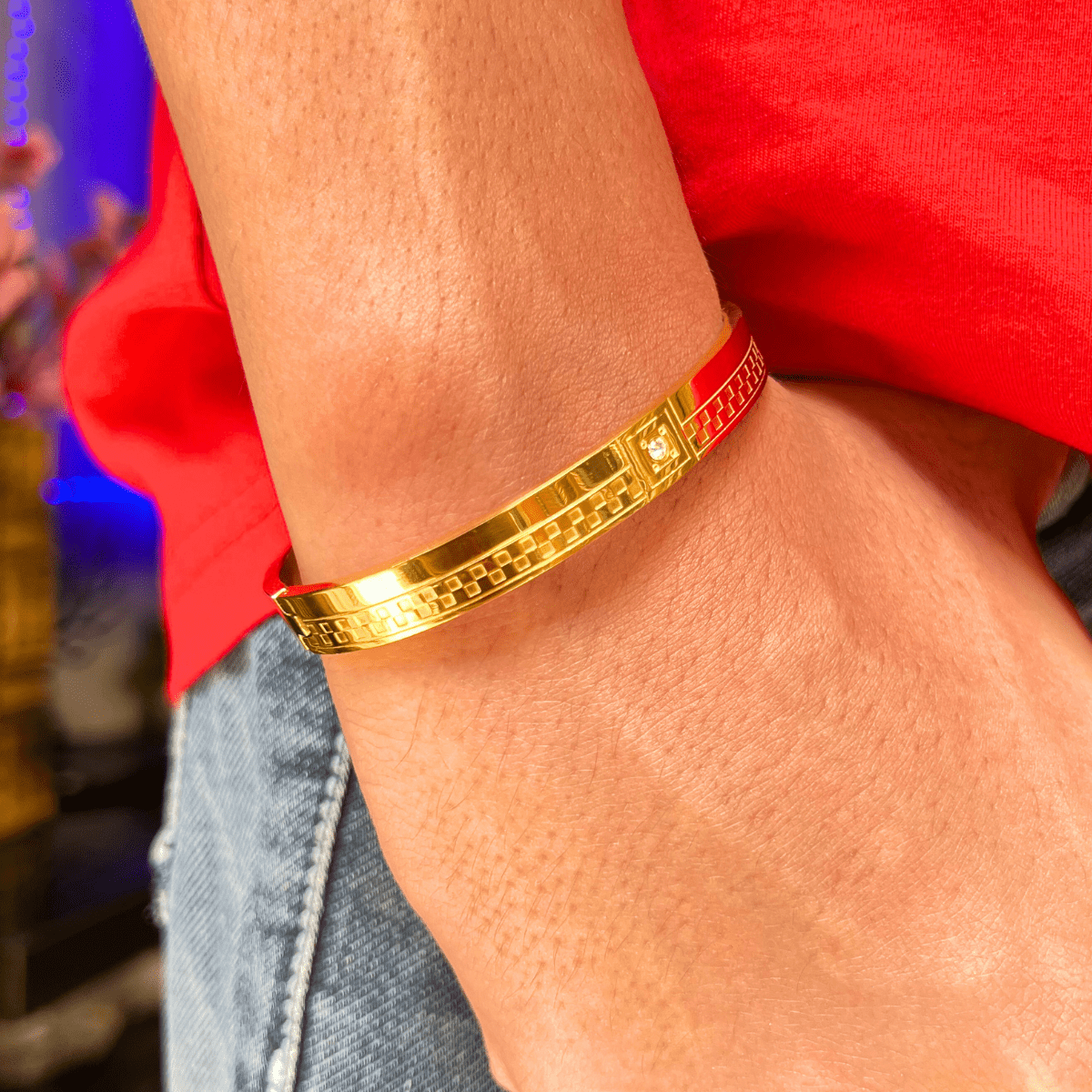 Men’s Kada with Stone Detailing