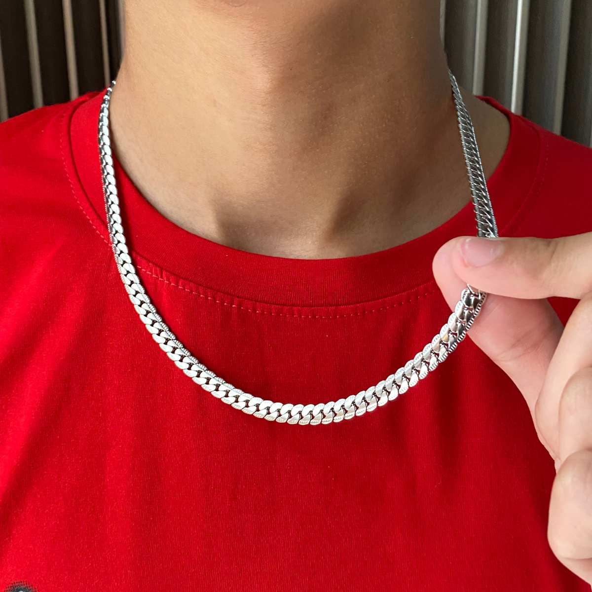 Mens Silver Cuban Link Chain