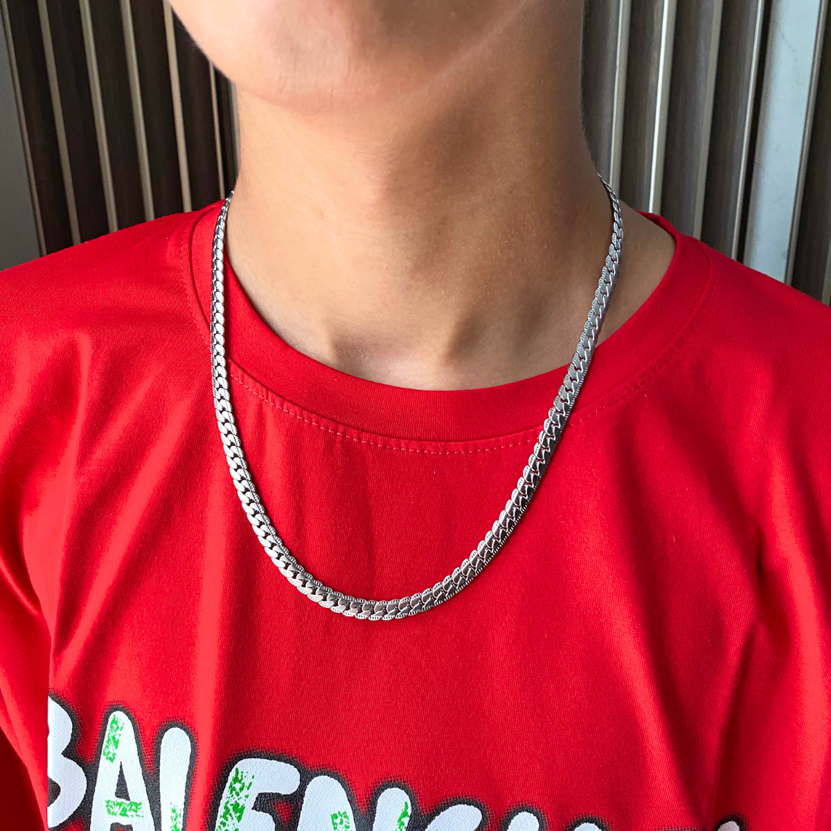 Mens Silver Cuban Link Chain