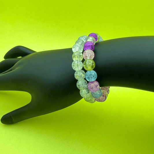 Multicolor Crackle Stone Bracelets Set
