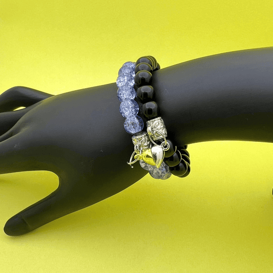Purple & Black Couple Stone Bracelets