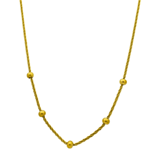 Stylish Gold Plated Beaded Chain Necklace1