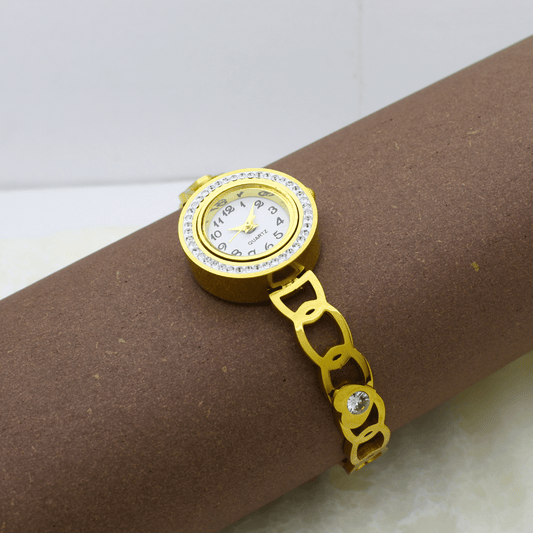 Elegant Gold Plated Link Bracelet Watch