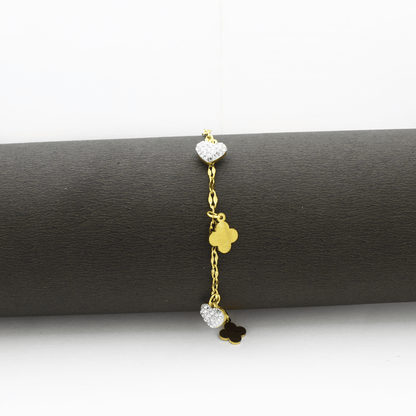 Elegant Gold-Plated Crystal Heart Bracelet2