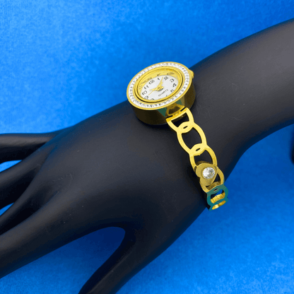 Elegant_Gold_Plated_Link_Bracelet_Watch