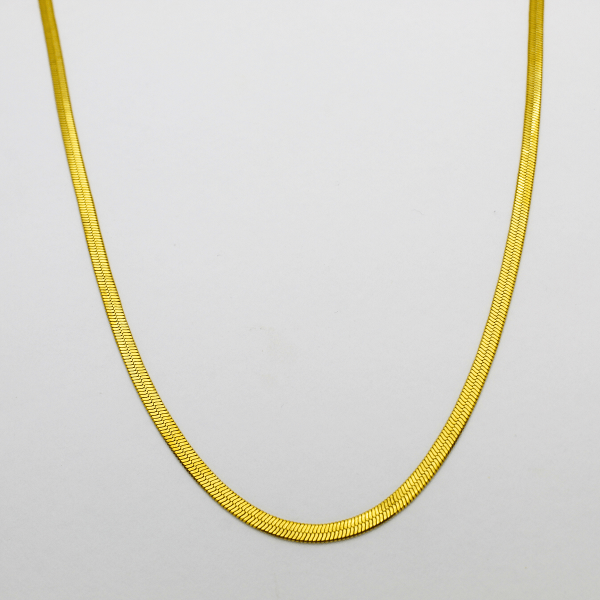 Gold Plated Herring bone Chain Necklace