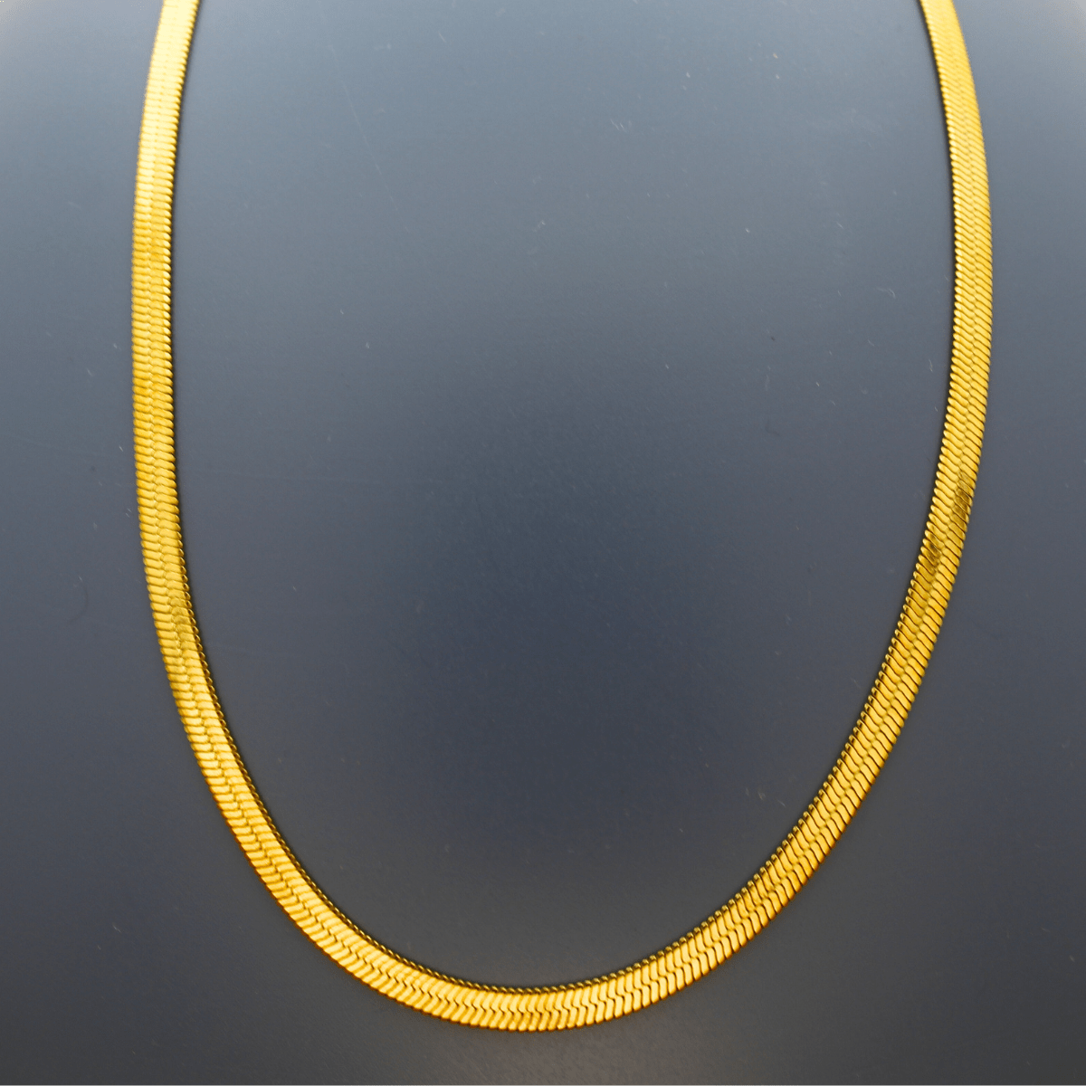 Gold Plated Herringbone Chain Necklace3