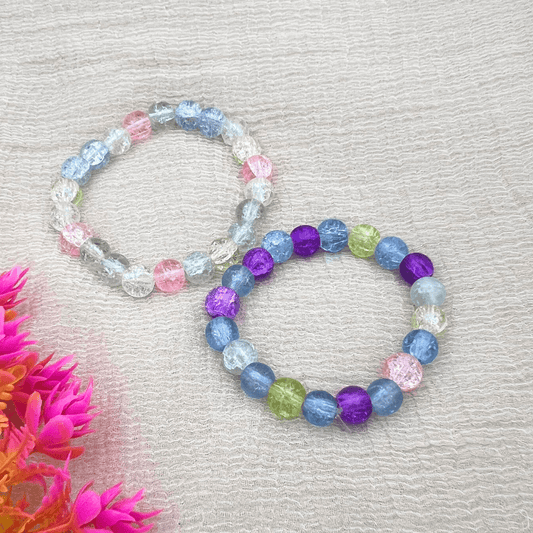 Multicolor Crackle Stone Bracelets Set