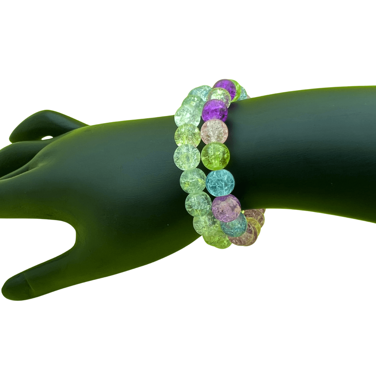Multicolor Crackle Stone Bracelets Set