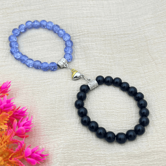 Purple & Black Couple Stone Bracelets